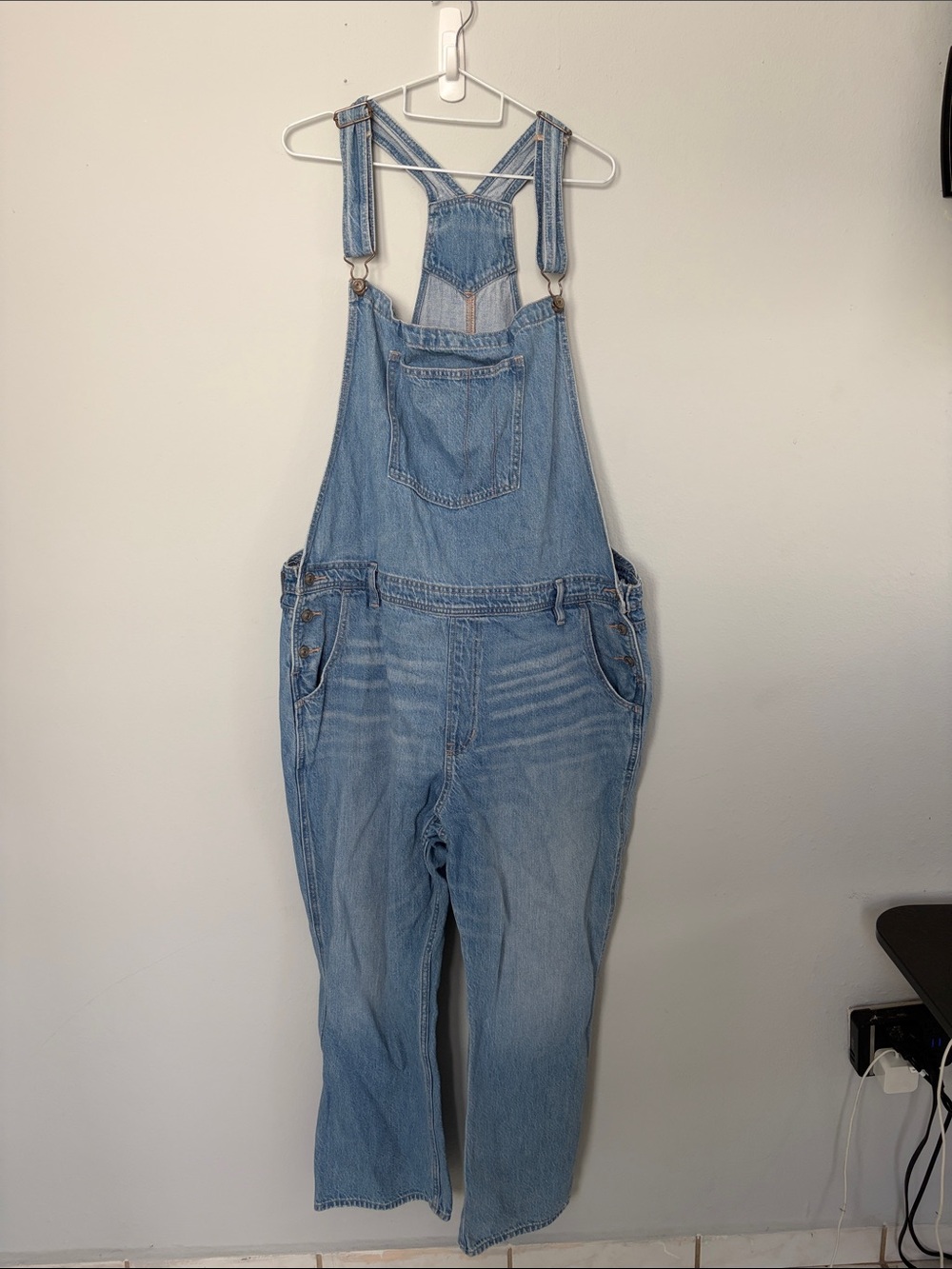 American Eagle Light Blue Denim Overalls - Women Jeans